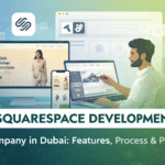 Squarespace development company in Dubai creating a modern business website on desktop and mobile screens